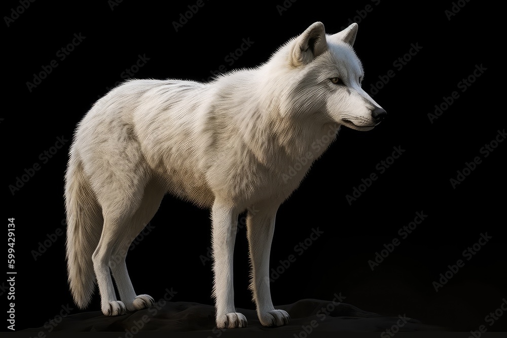 gray wolf isolated on white