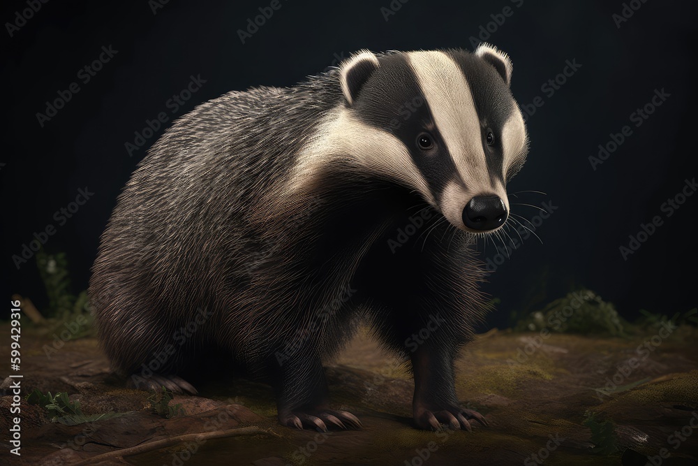 Fototapeta premium raccoon on a rock
