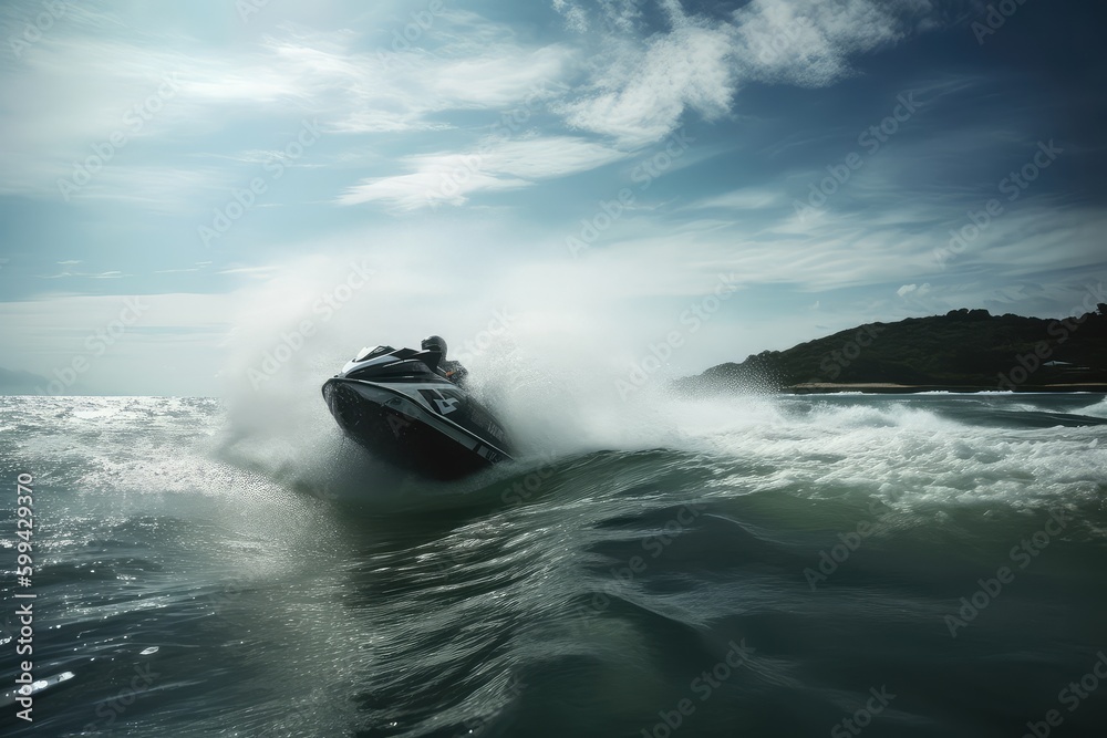 Naklejka premium boat on the sea