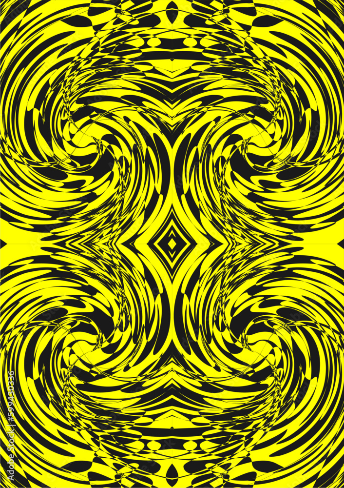 Vector background, lines, overlays, yellow, black, can be used for graphics.