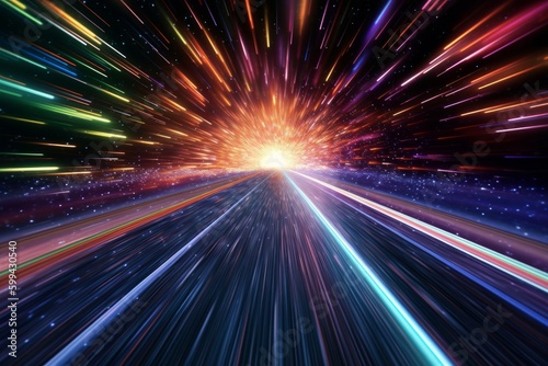 Entering Hyperspace: Blurred Stars Speeding Away, Generative AI