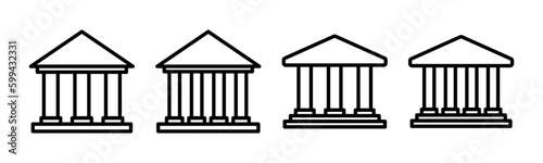 Bank icon vector illustration. Bank sign and symbol, museum, university