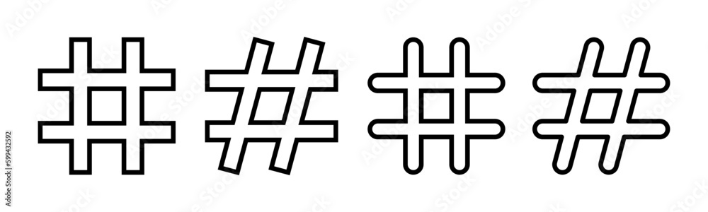 Obraz premium Hashtag icon vector illustration. hashtag sign and symbol