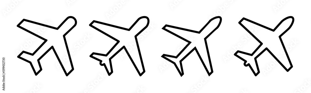Plane icon vector illustration. Airplane sign and symbol. Flight transport symbol. Travel sign. aeroplane Plane icon vector illustration. Airplane sign and symbol. Flight transport symbol. Travel sign. aeroplane