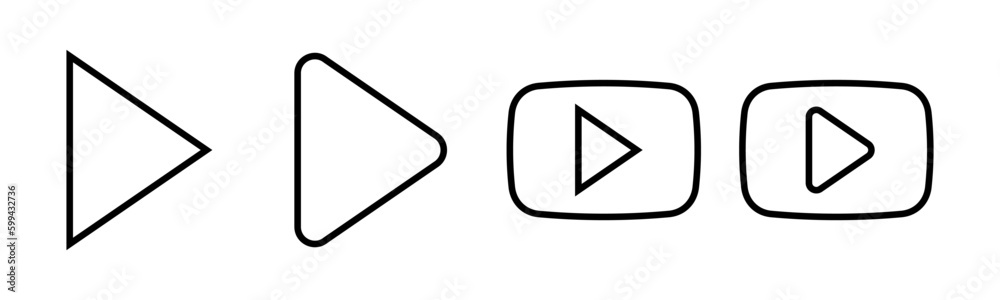 Play Icon vector illustration. Play button sign and symbol Play Icon vector illustration. Play button sign and symbol