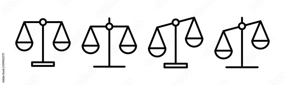 Scales icon vector illustration. Law scale icon. Justice sign and symbol Scales icon vector illustration. Law scale icon. Justice sign and symbol