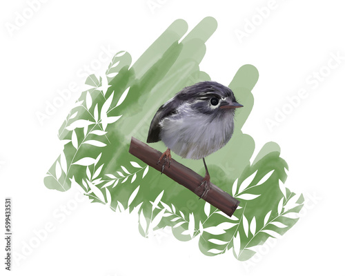 New Zealand native bird digital oil painting 