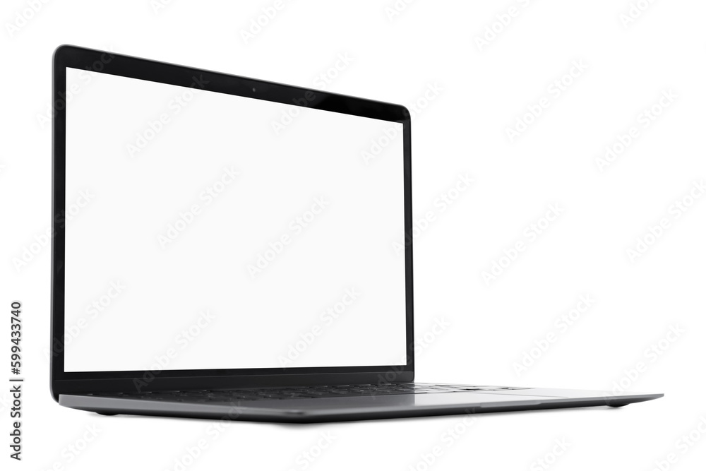 Laptop with blank screen isolated on white Laptop with blank screen isolated on white