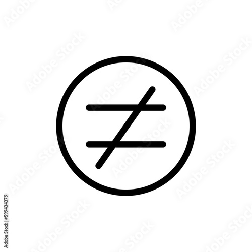 Not equal icon,vector illustration. vector not equal icon illustration isolated on White background..eps