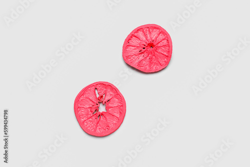 Painted orange slices on li...