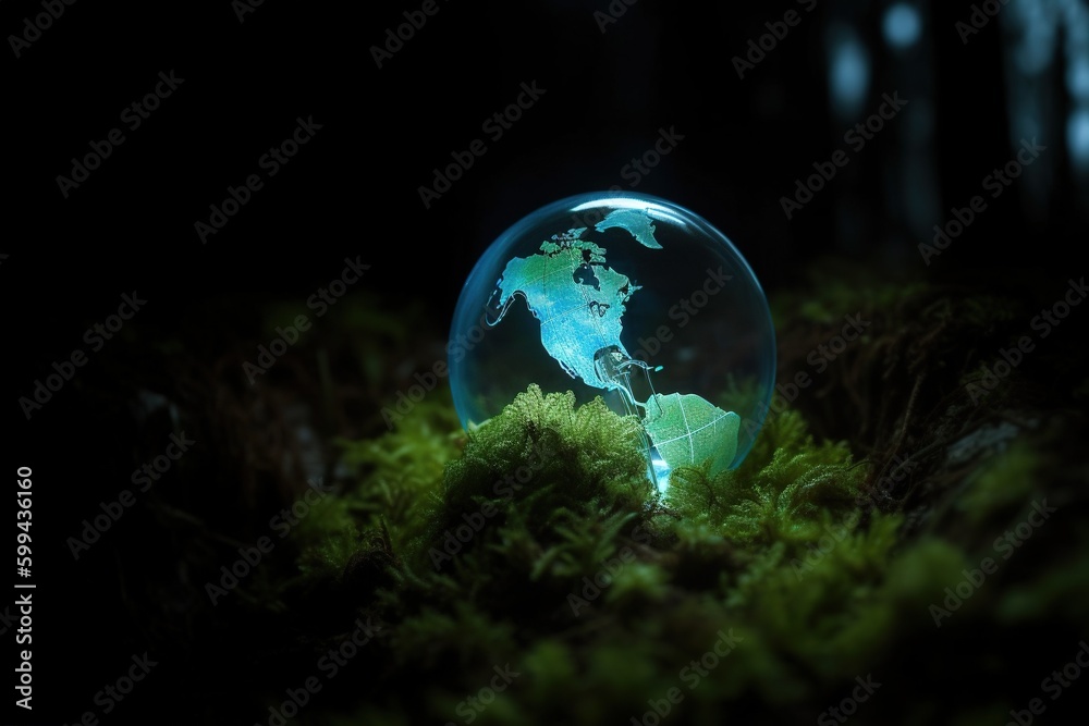 light bulb with a world map inside, generative ai light bulb with a world map inside, generative ai