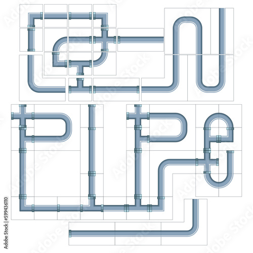 Game Assets Pipe Puzzle Tile Sets