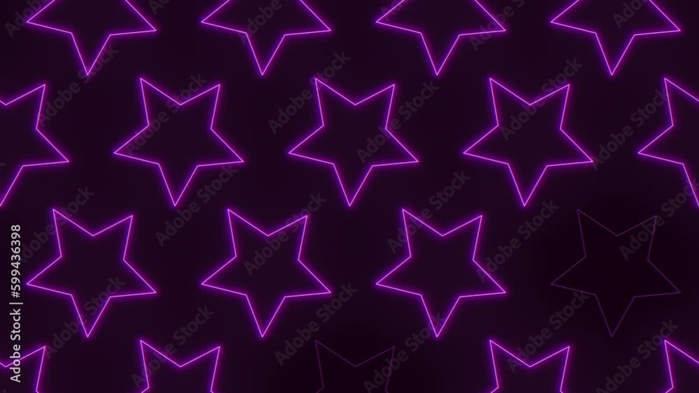 Seamless neon purple stars pattern in rows on black gradient, motion abstract futuristic, cyber, club and music style background Seamless neon purple stars pattern in rows on black gradient, motion abstract futuristic, cyber, club and music style background