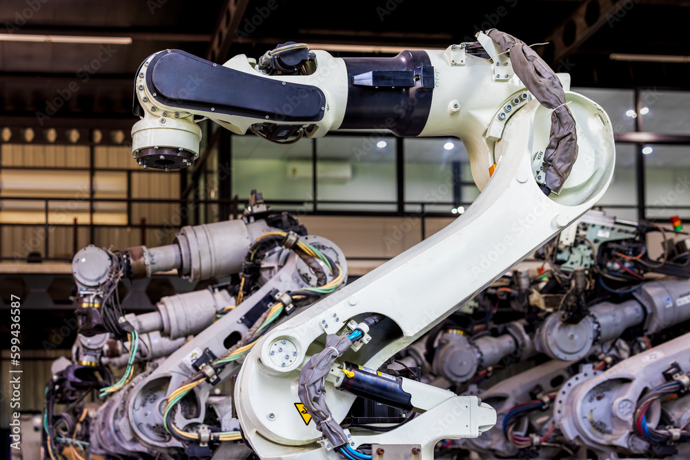 Robotics, Robot for industry. Collaborative robot, safe, flexible. AI