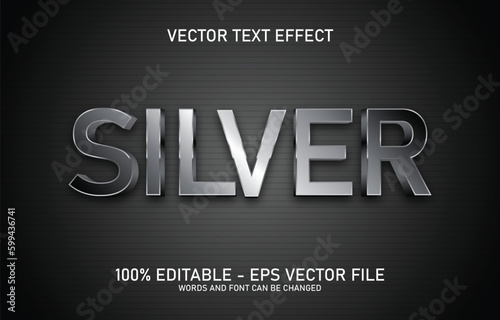 Silver 3D Text Effect