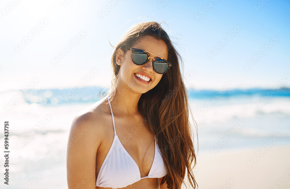 Do beach every day. a beautiful young woman enjoying the day at the beach. Do beach every day. a beautiful young woman enjoying the day at the beach.