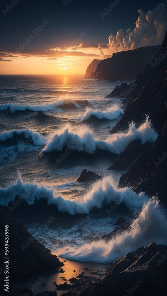 Generative AI - Beach and Ocean Landscape Generative AI - Beach and Ocean Landscape