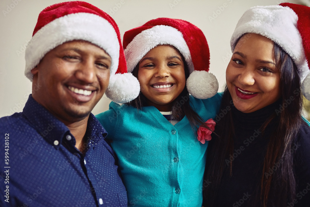 Its a time for fun and family. Portrait of a family celebrating Christmas together at home. Its a time for fun and family. Portrait of a family celebrating Christmas together at home.