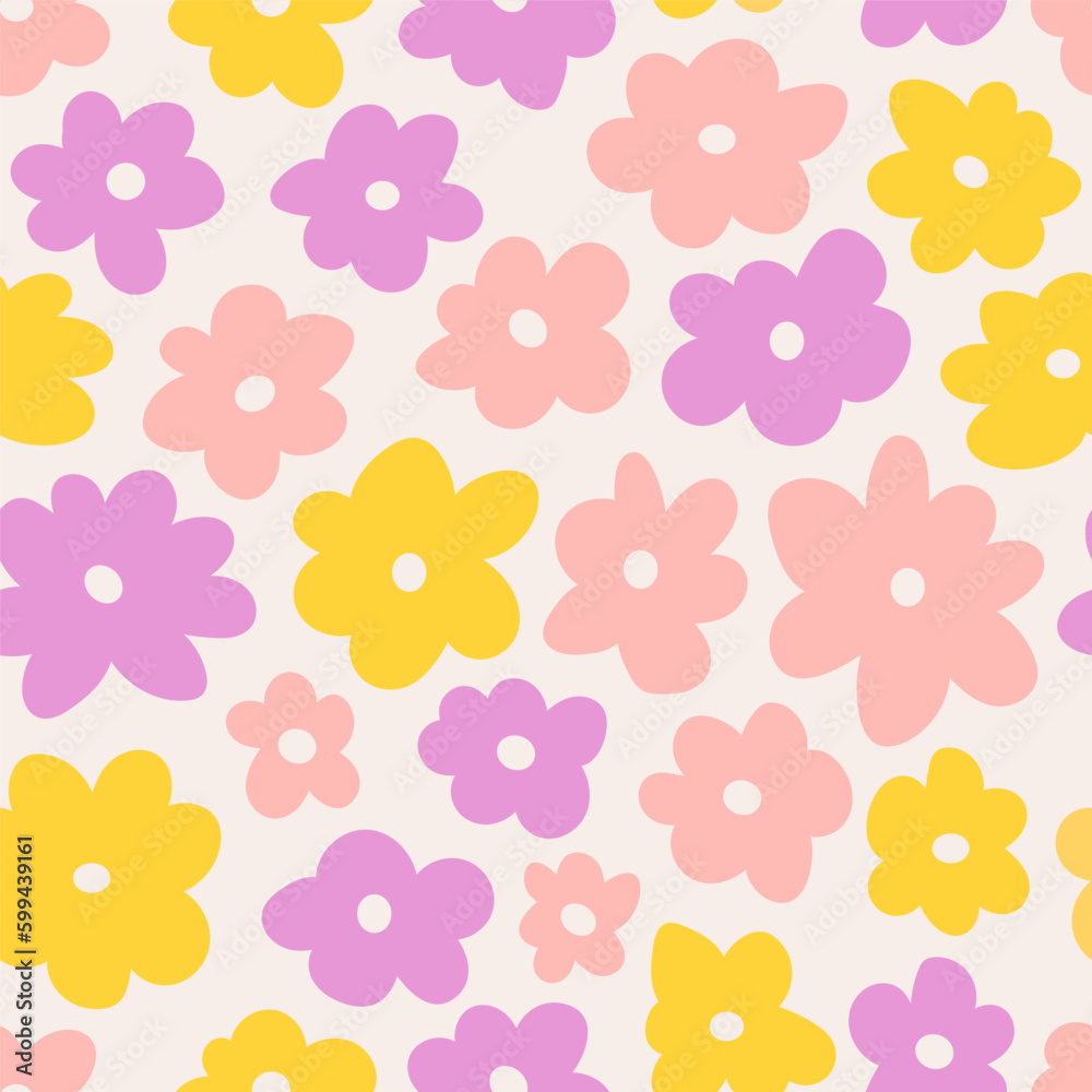 Floral pattern in the style of the 70s 