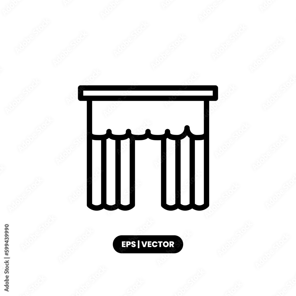 Curtain icon vector illustration logo template for many purpose. Isolated on white background. Curtain icon vector illustration logo template for many purpose. Isolated on white background.