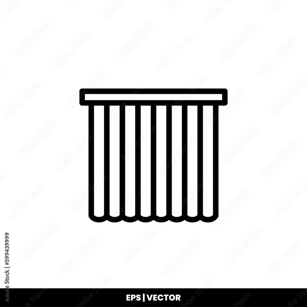 Curtain icon vector illustration logo template for many purpose. Isolated on white background. Curtain icon vector illustration logo template for many purpose. Isolated on white background.