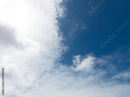 Experience the captivating beauty of fluffy white clouds drifting across a brilliant blue sky with this remarkable  image. The high-resolution photograph showes the ethereal charm of nature photo
