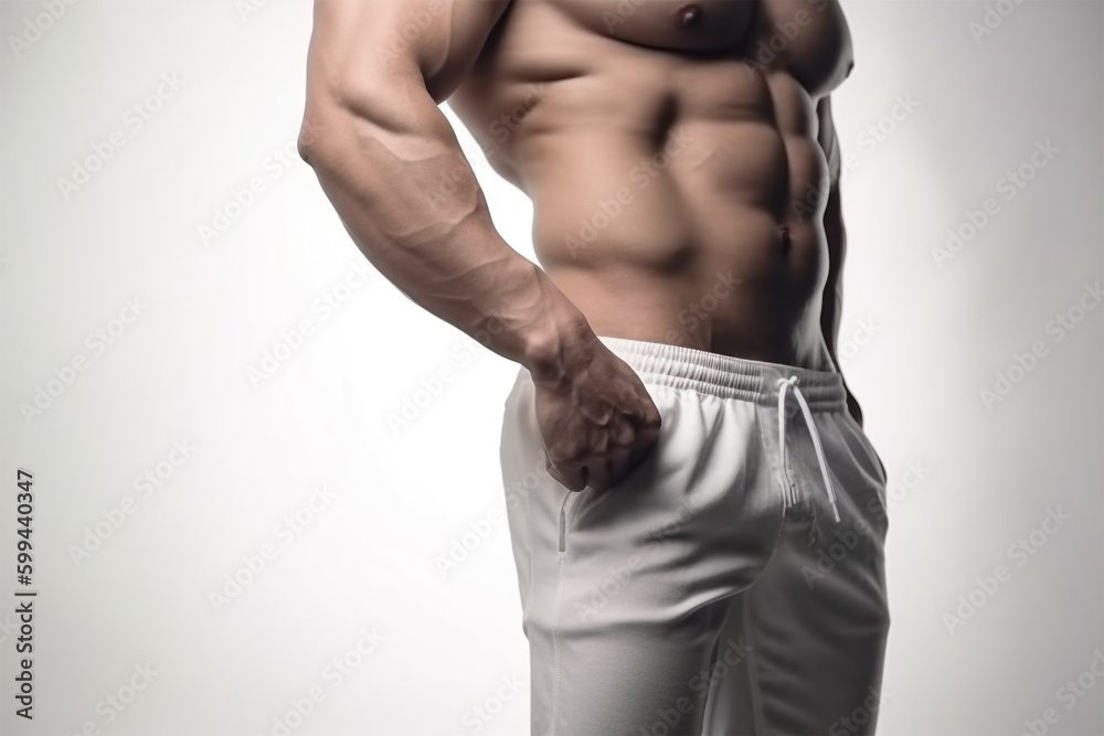 Beautiful male body model muscular, chest, biceps, abs, strong, hard, handsome fit fitness, white background studio isolated Beautiful male body model muscular, chest, biceps, abs, strong, hard, handsome fit fitness, white background studio isolated