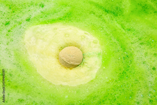 Bath bomb dissolving in water