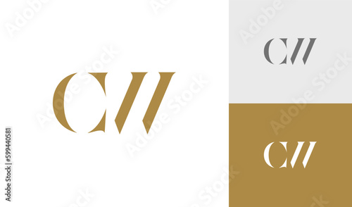 Letter CW initial monogram logo design
