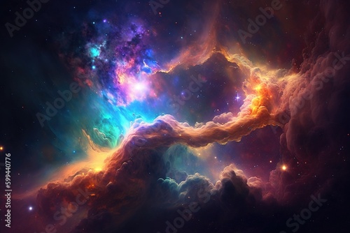 colorful galaxy, colorful nebula, colorful galaxy wallpaper, generative ai © Benetti Arts ™