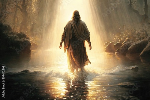 image of jesus walking on water, image of GOD, generative ia