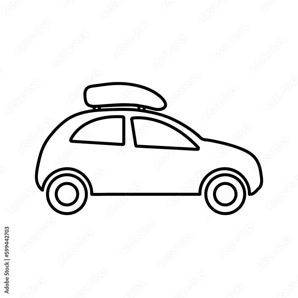 Car roof box, rack or carrier vector icon illustration on white background..eps