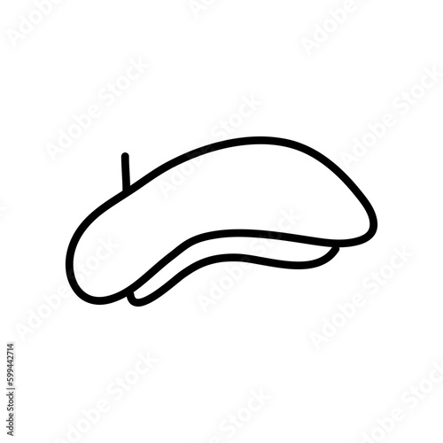 beret icon liner illustration on white background..eps