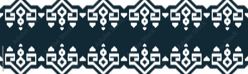 Ikat Ethnic Seamless Pattern Design in tribalt vertical. Geomatirc tribal vector texture. Figure tribal embroidery. backgroud Vector illustration EP.74