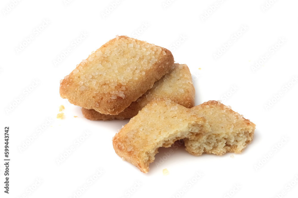 Danish butter cookie isolated on white background