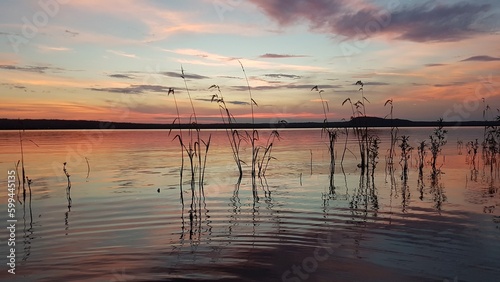 sunset over the river