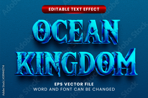 blue ocean kingdom 3d vector text effect