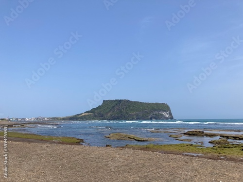 view of the coast of the sea jeju island