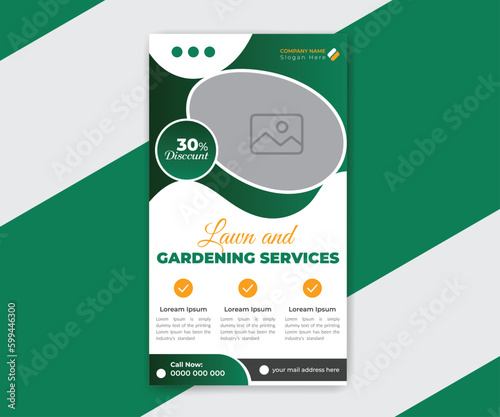 Lawn and gardening social media story design template