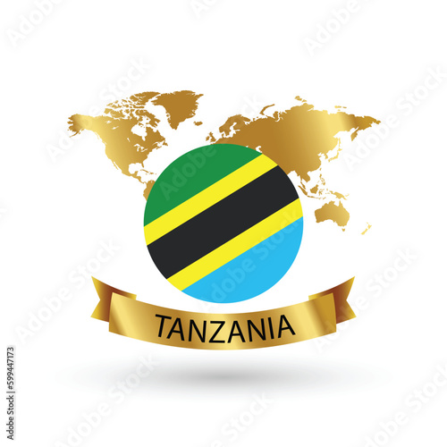 Tanzania Flag .official national flags of the world series. circular design . Vector