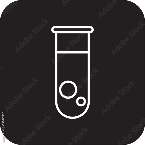 Boiling Tube Science icon with black filled line style. equipment, chemical, liquid, experiment, lab, test, education. Vector illustration