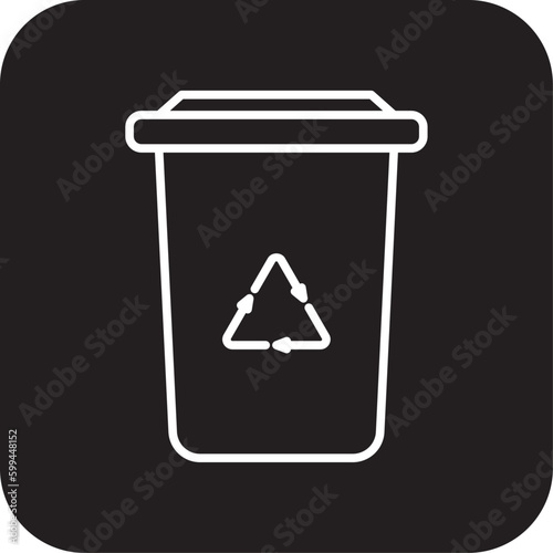 Recycle Bin Ecology icon with black filled line style. environment, rubbish, waste, recycling, dustbin, environmental, trashcan. Vector illustration