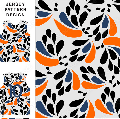 Abstract floral concept vector jersey pattern template for printing or sublimation sports uniforms football volleyball basketball e-sports cycling and fishing Free Vector.