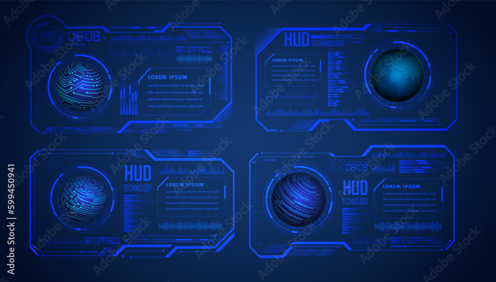 hud world cyber circuit future technology concept background hud world cyber circuit future technology concept background