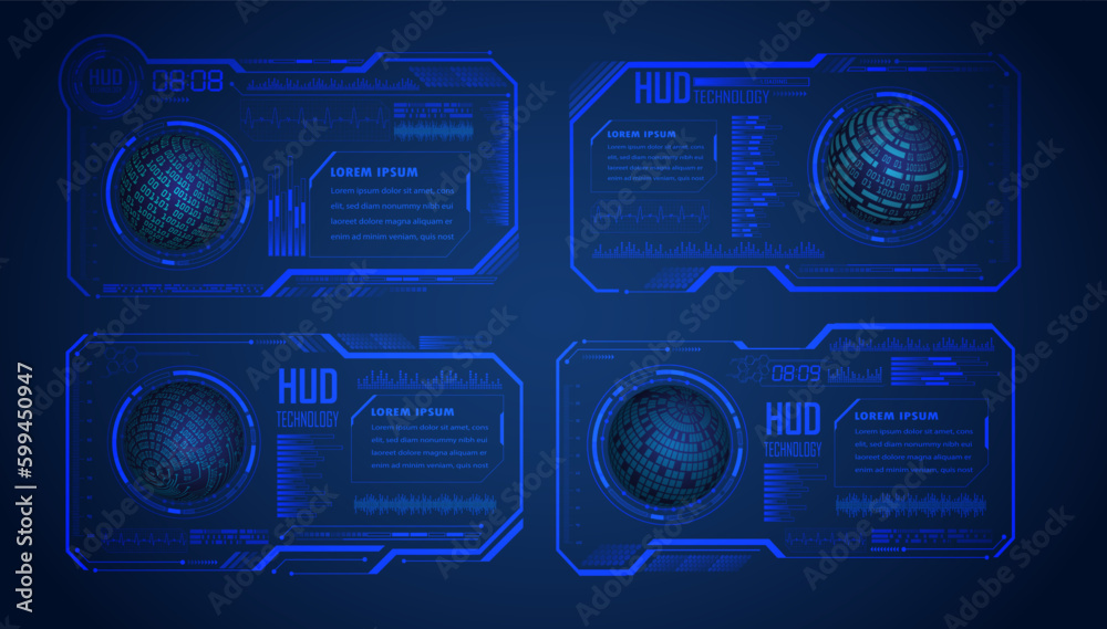 hud world cyber circuit future technology concept background hud world cyber circuit future technology concept background