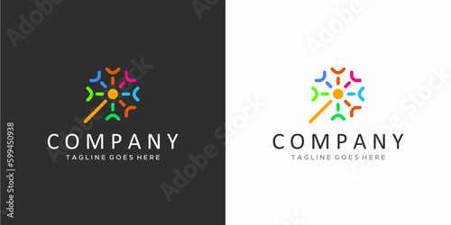 colorful dandelion flower logo