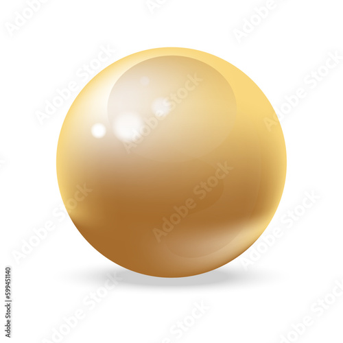 Golden ball isolated on white background as vector.