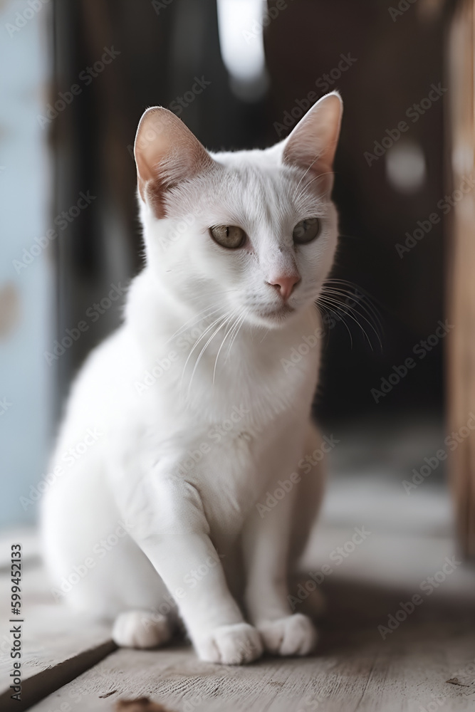 White cat. generative ai