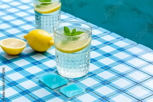 Homemade cocktail, lime and ginger limonade. ai photo