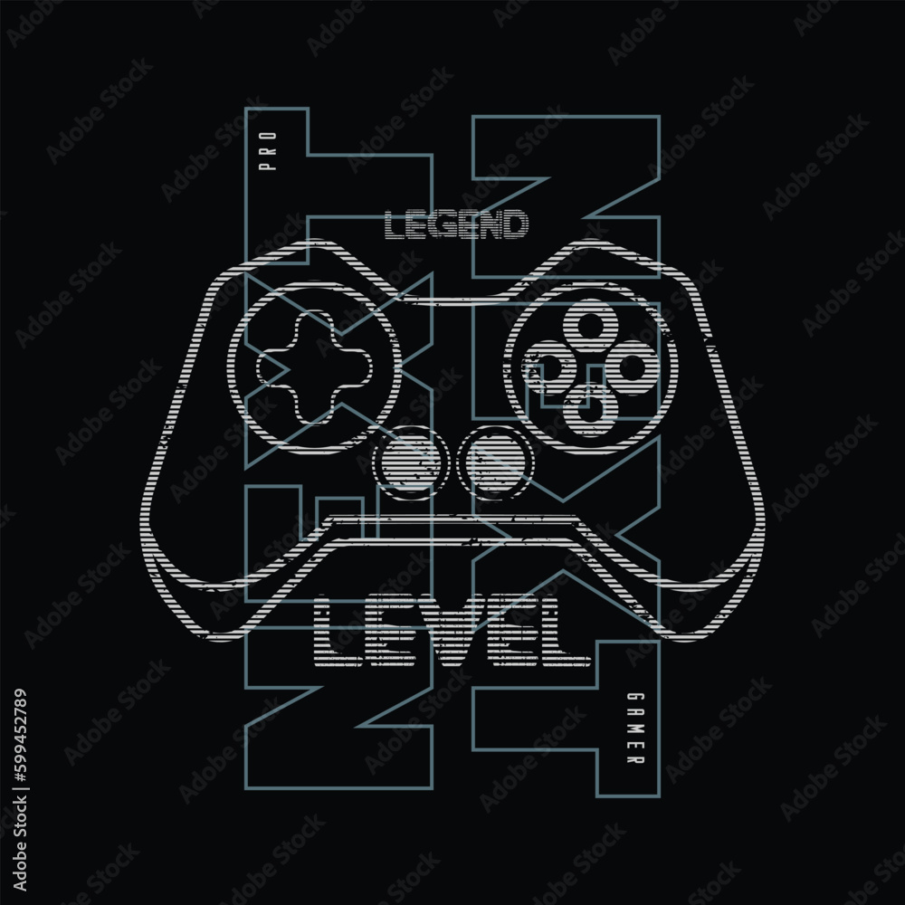 Gamer illustration typography. perfect for t shirt design